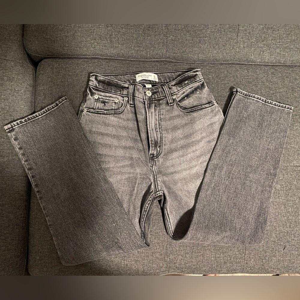 Abercrombie and fitch ankle straight ultra high rise curve love
